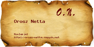 Orosz Netta névjegykártya